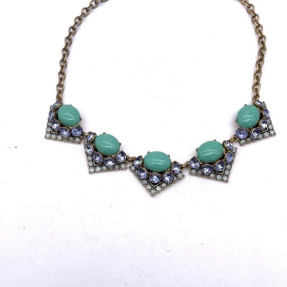 Stella & Dot Rhinestone Chunky Necklace Signed Lobster Closure Adjustable 22" - Picture 2 of 4